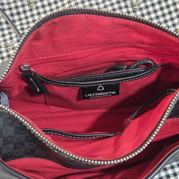 Vintage Liz Claiborne Black Monogram Small Crossbody Bag - Picture 8 of 14